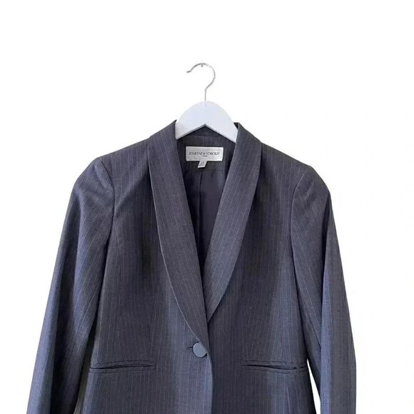 Jones New York Suit Striped Lined Stylish Professional Career Office Women’s Bla - Picture 4 of 16